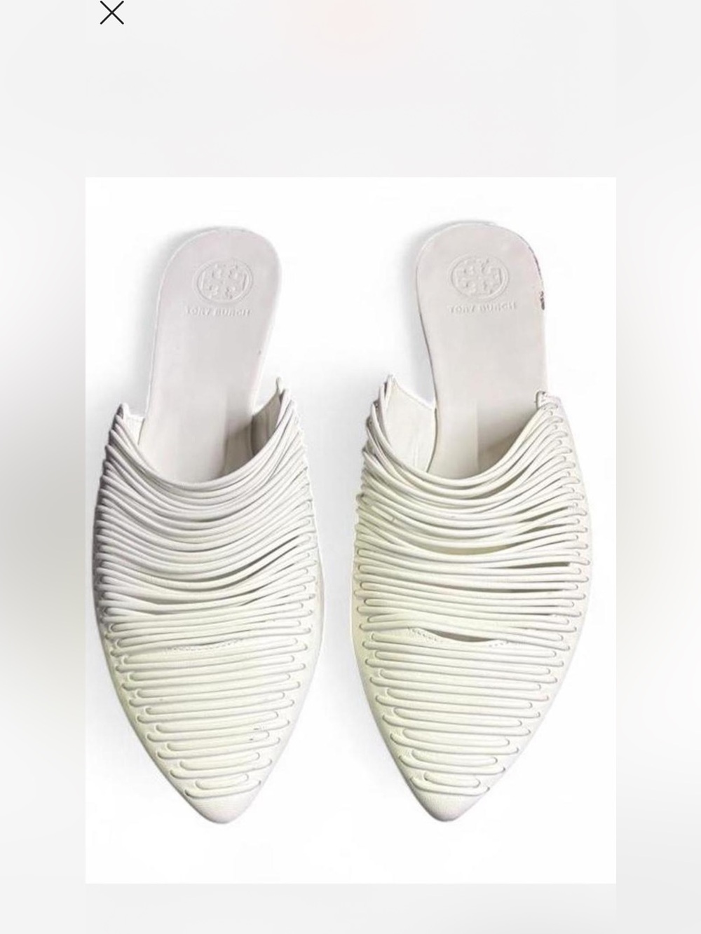 Tory Burch Women's White Slip-On Pointed Mules